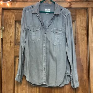 Light gray button down